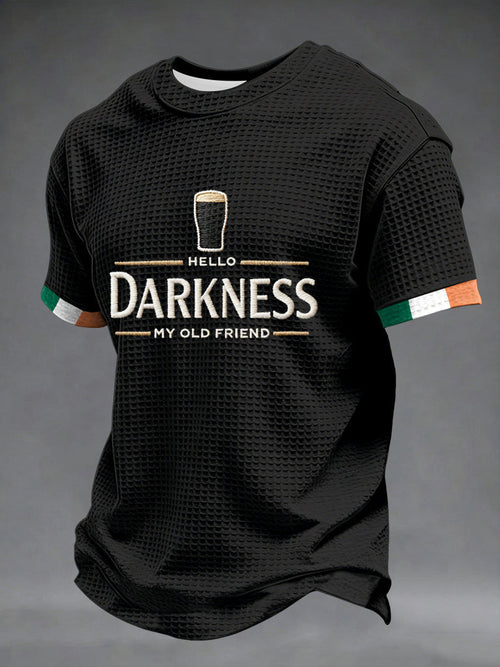 Hello Darkness My Old Friend Waffle T-Shirt St Patrick's Day Shirts Gifts For Ireland