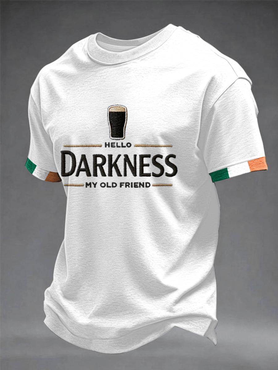 Hello Darkness My Old Friend T-Shirt Mens St Patricks Shirt Gifts For Ireland Father