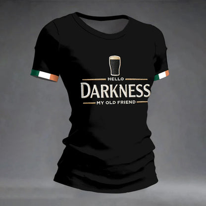 Hello Darkness My Old Friend Waffle Long Sleeve T-Shirt St Patricks Day Shirts For Adults