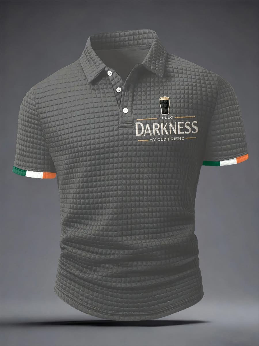 Hello Darkness My Old Friend Waffle Long Sleeve T-Shirt St Patricks Day Shirts For Adults