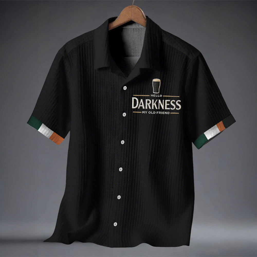 Hello Darkness My Old Friend Waffle Long Sleeve T-Shirt St Patricks Day Shirts For Adults