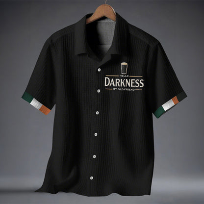 Hello Darkness My Old Friend Waffle Long Sleeve T-Shirt St Patricks Day Shirts For Adults