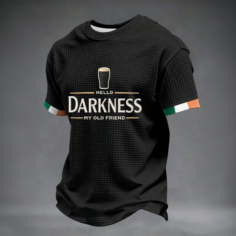 Hello Darkness My Old Friend Waffle Long Sleeve T-Shirt St Patricks Day Shirts For Adults