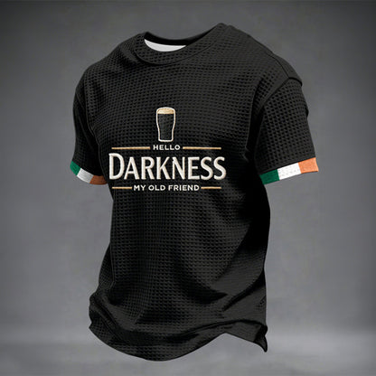 Hello Darkness My Old Friend Waffle Long Sleeve T-Shirt St Patricks Day Shirts For Adults