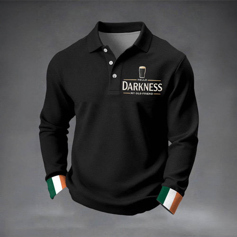 Hello Darkness My Old Friend Waffle Long Sleeve T-Shirt St Patricks Day Shirts For Adults