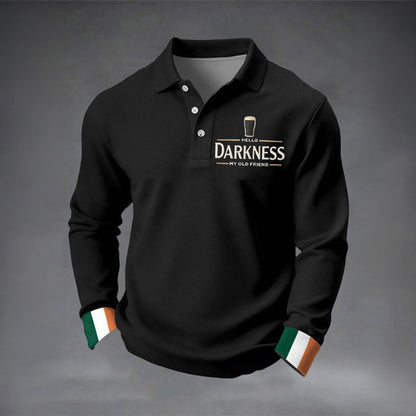 Hello Darkness My Old Friend Waffle Long Sleeve T-Shirt St Patricks Day Shirts For Adults