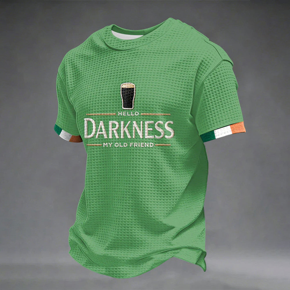 Hello Darkness My Old Friend Waffle Long Sleeve T-Shirt St Patricks Day Shirts For Adults