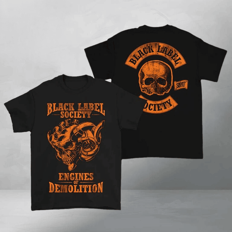 Black Label Society 2026 Engines Of Demolition Skully T-Shirt Black Label Society Merch