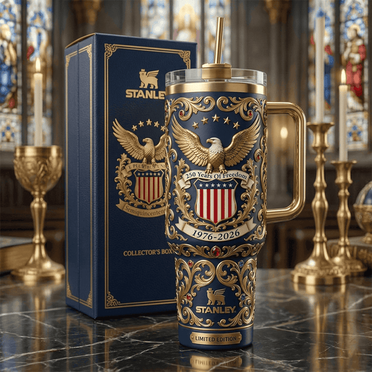 USA 250 Years Of Freedom Stanley Tumbler Patriotic Merch 4th Of July Gifts For Father
