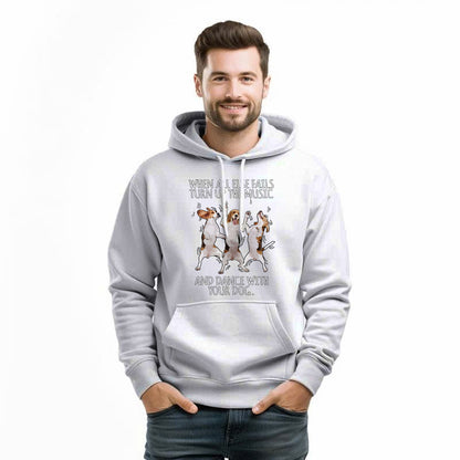 Beagle When All Fails Turn Up Music Dance With Your Dog Hoodie Funny Dog Themed Gift