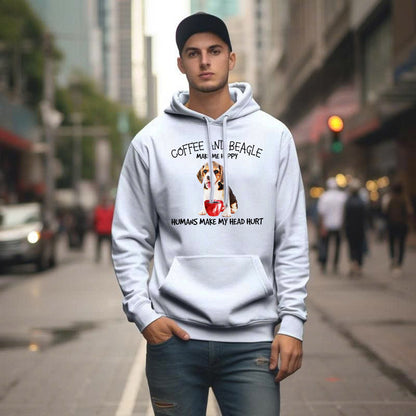 Coffee And Beagle Make Me Happy Husman Make My Head Hurt Hoodie Unique Coffee And Cute Dog Gifts Ideas For Salesman