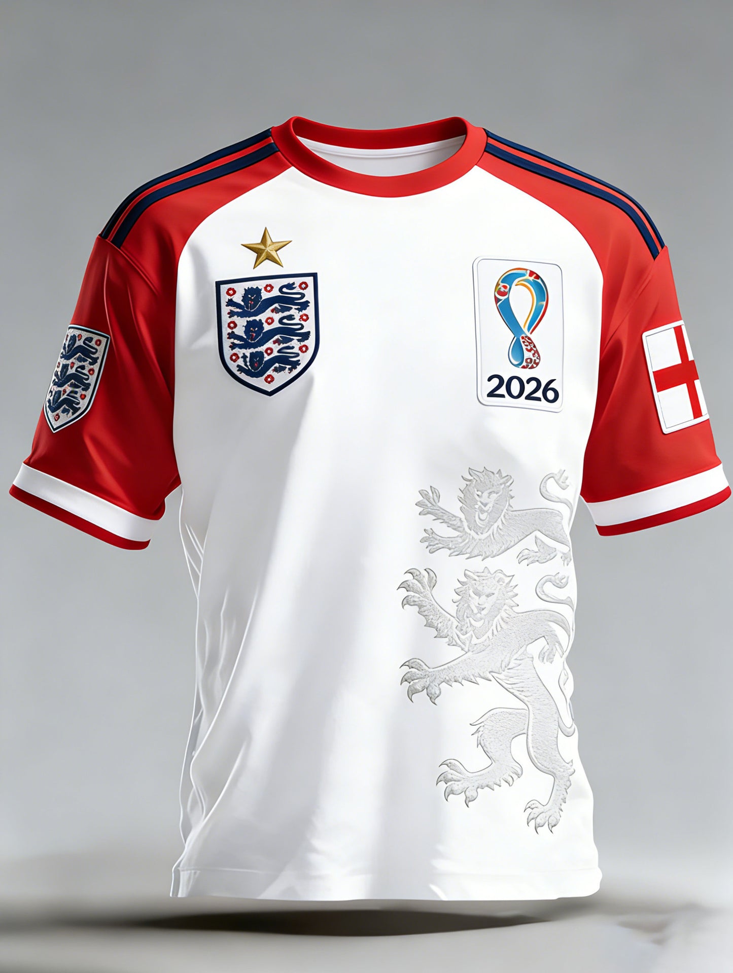England Soccer FIFA World Cup 2026 Shirt 3 Lions Football Merch Gifts For Game Day Football Lovers
