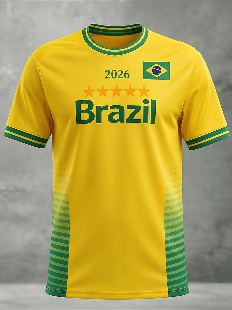 Brazil Soccer FIFA World Cup 2026 Shirt Team Brasil Football T-Shirt Fan Gifts For Game Day