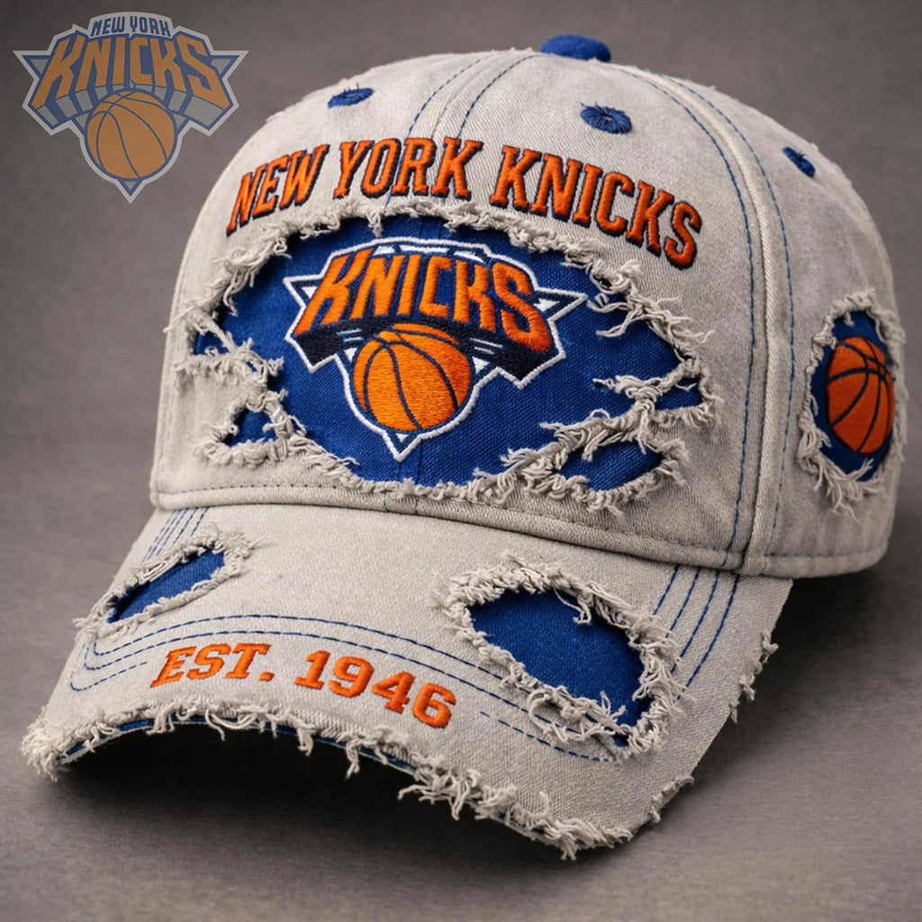 New York Knicks EST 1946 Distressed Hat Knicks Merch Basketball Fan Gift Ideas