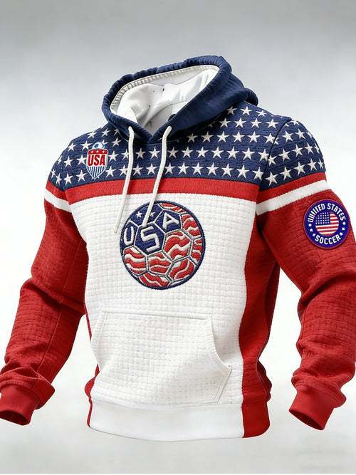 USA Soccer 2026 World Cup Hoodie Men's USA Soccer Ball Hoodie FIFA Merch Gifts For Supporters