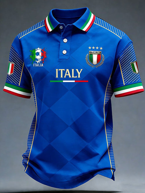 Italy Soccer 2026 World Cup Polo Shirt Italy National Football Team Merch Fan Clothing Gifts