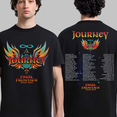 Journey Final Frontier Tour 2026 T-Shirt Journey Merch Gifts For Rock Band Fans