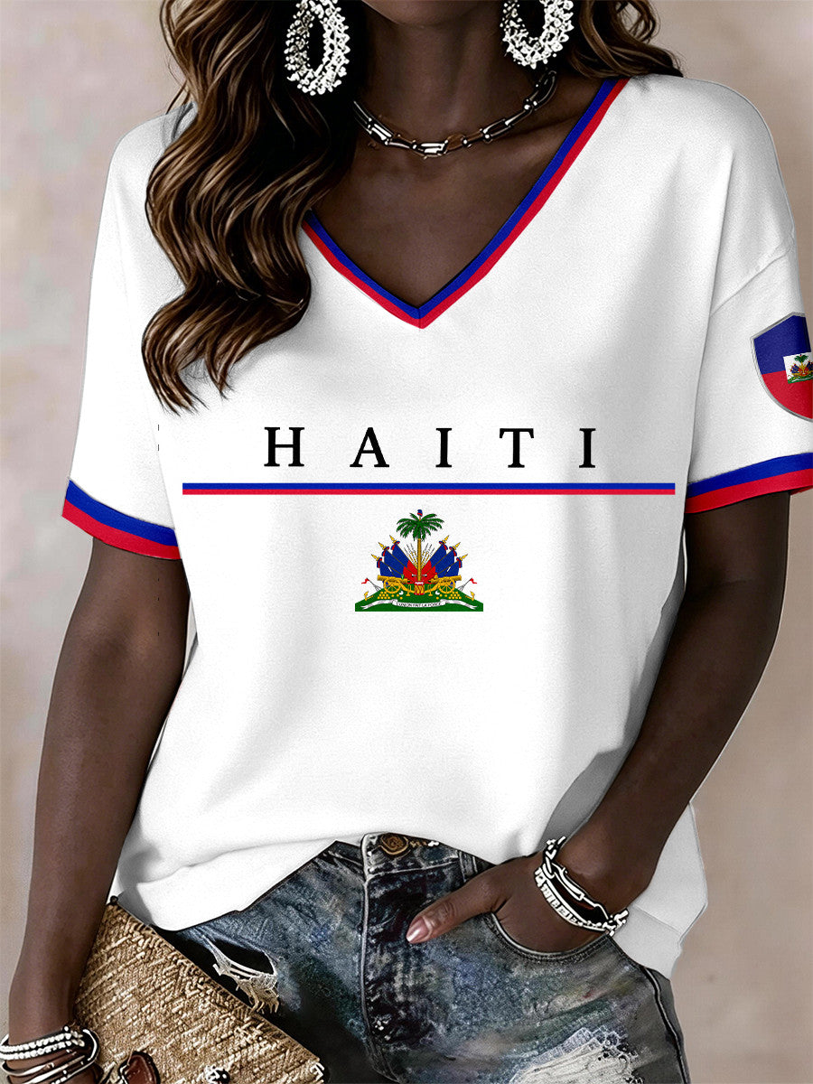 Haiti FIFA World Cup 2026 V-Neck Shirt World Cup 2026 Merch Gifts For Haitian
