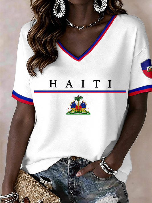 Haiti FIFA World Cup 2026 V-Neck Shirt World Cup 2026 Merch Gifts For Haitian