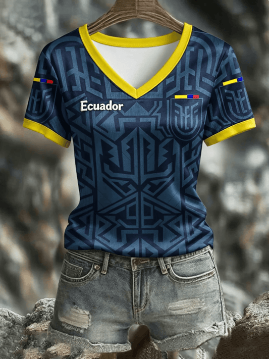 Ecuador FIFA World Cup 2026 V-Neck Shirt Ecuador Soccer Shirt World Cup Fans Merch Idea