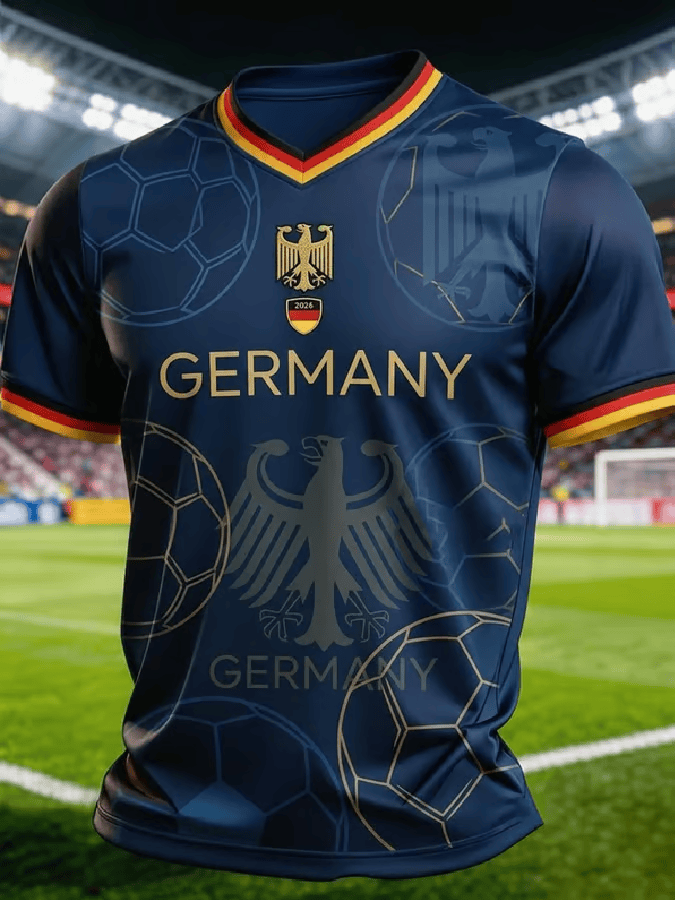 Germany World Cup Global Cup 2026 V-Neck Shirt Die Mannschaft Soccer Apparel Gifts For Fan Day