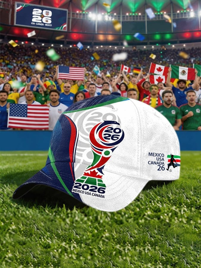 FIFA World Cup 2026 Host Nations Flag Hat USA Mexico Canada Cap Gift For Football Fans
