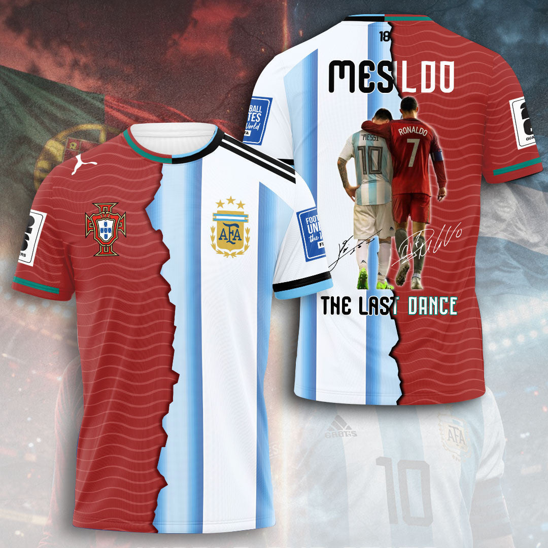 Cristiano Ronaldo X Lionel Messi The Last Dance World Cup T-Shirt Argentina Portugal Merch Fan Gift