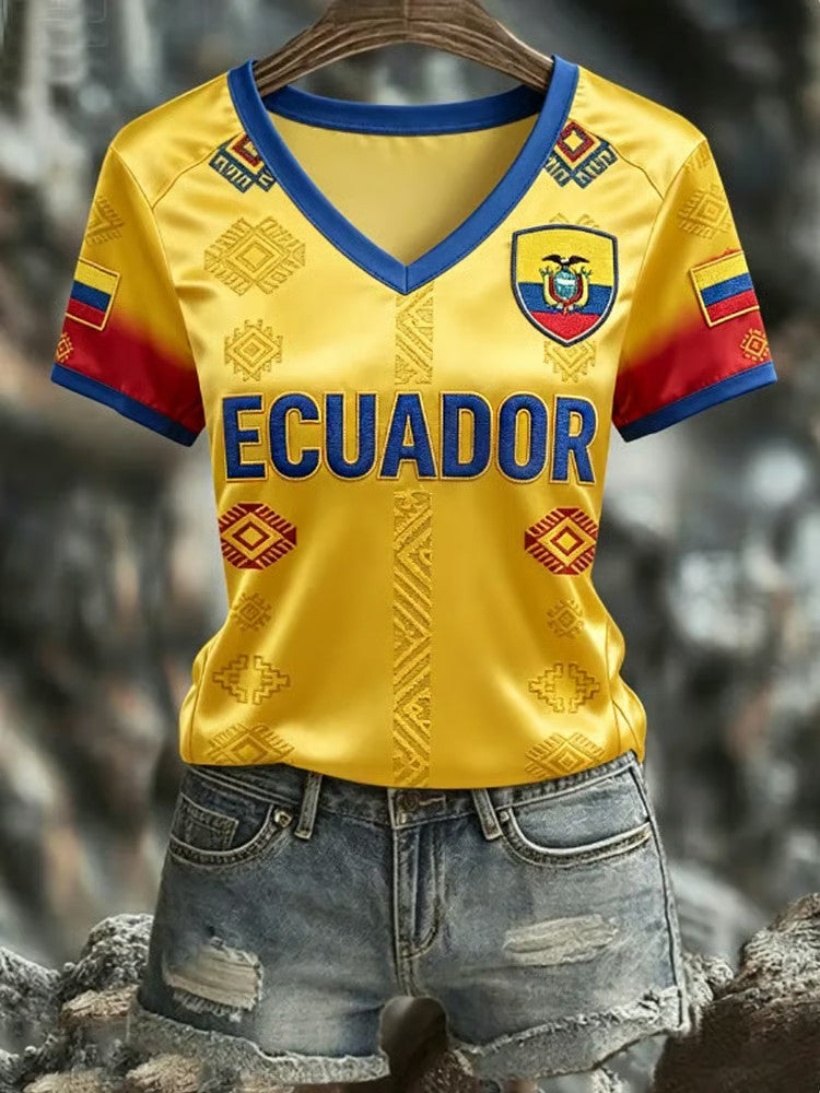 Ecuador World Cup 2026 V-Neck Shirt Game Day Apparel Best Gifts For Ecuador Supporters