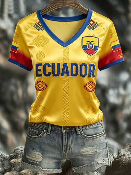Ecuador World Cup 2026 V-Neck Shirt Game Day Apparel Best Gifts For Ecuador Supporters