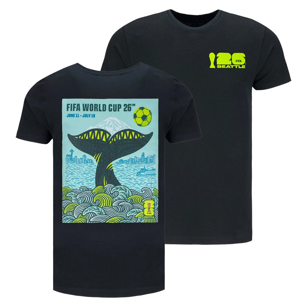 World Cup 2026 Merch Seattle World Cup 2026 Poster Black T-Shirt Gift For Soccer Fans
