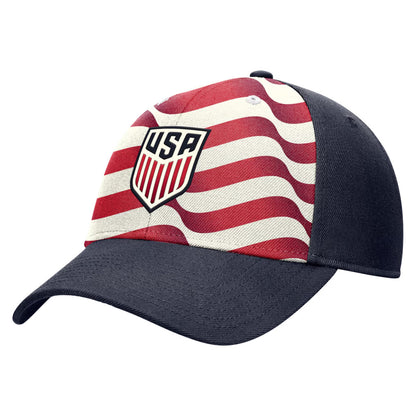 USA Soccer Merch 2026 USMNT Red Team Crest Striped Hat World Cup Merchandise Soccer Fan Gear