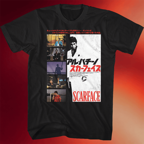 Tony Montana Shirt Japanese Collage Poster Scarface T-Shirt Dad Gifts For Father's Day