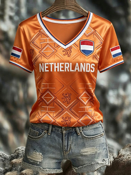 Netherlands Football 2026 World Cup V-Neck Shirt Game Day Merch FIFA Gifts Ideas For Fans