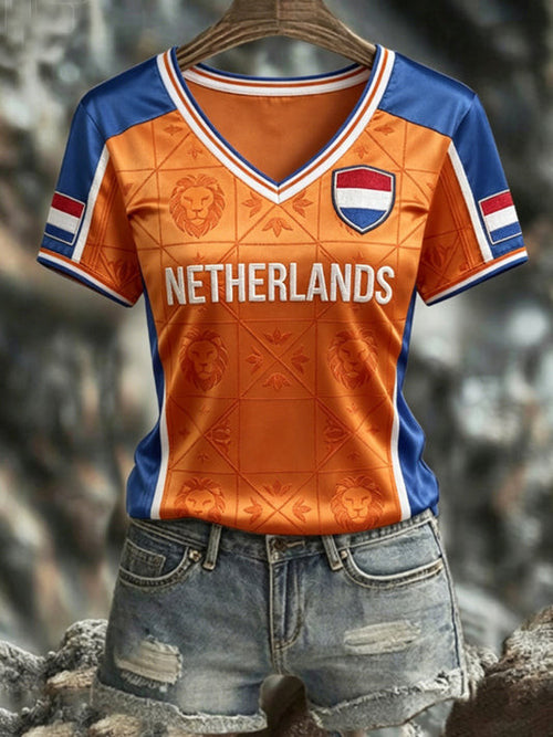 Netherlands Football World Cup 2026 V-Neck T-Shirt Game Day Merch FIFA Gifts For Football Fans