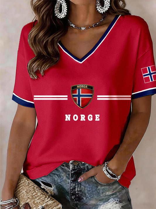 Norway FIFA World Cup 2026 V-Neck Shirt Game Day Shirts Norway Football Fan Gifts Ideas