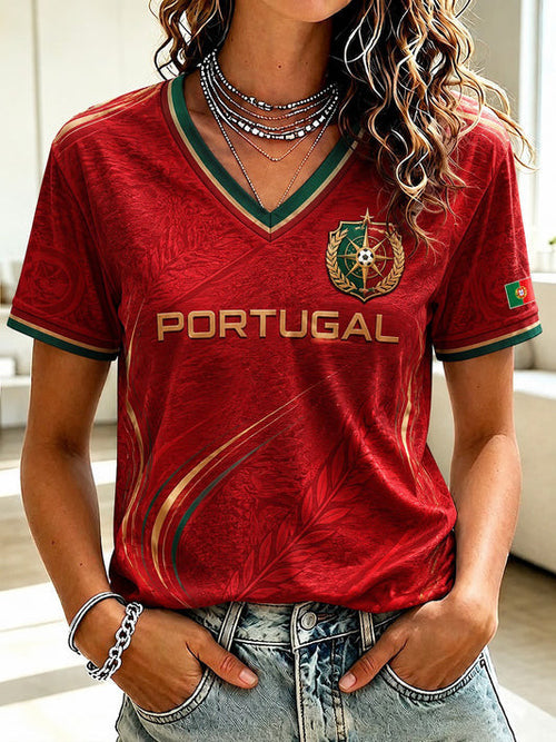 Portugal FIFA World Cup 2026 V-Neck Shirt Game Day Shirts Gift For Portugal Football Fans'