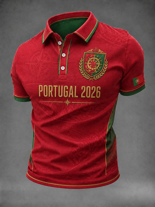 Portugal 2026 World Cup Polo Shirt Match Day Clothes Best Gifts For Portugal Football Fans