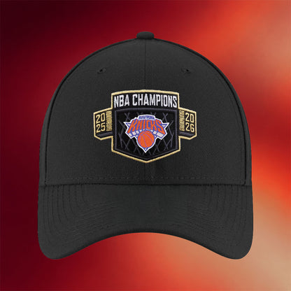 New York Knicks Championship Hat Locker Room NY Knicks 2026 Finals Champions Merch Black Embroidered