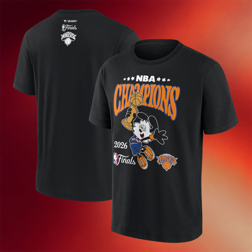 New York Knicks Champions Merch NY Knicks Black Verdy x 2026 Championship Collaboration T-Shirt