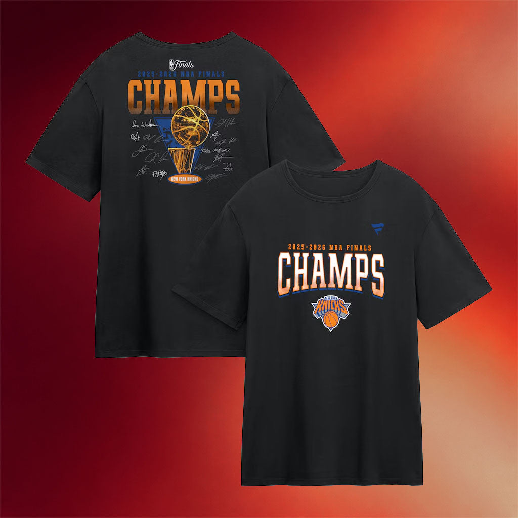 New York Knicks Championship Shirt Knicks 2026 Finals Champions Roster Trophy T-Shirt Signed