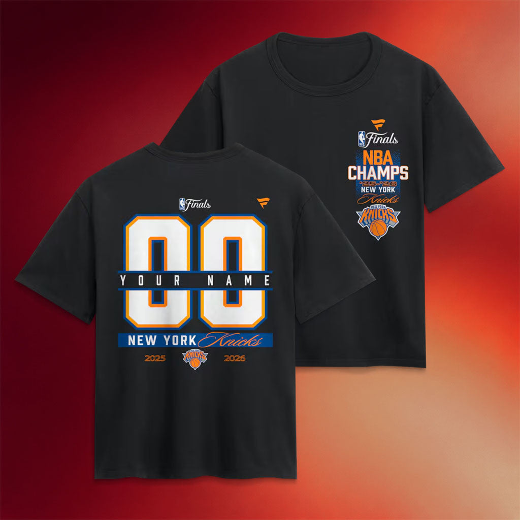 Personalized New York Knicks Championship Shirt 2026 Knicks Black 2026 Finals Champions T-Shirt