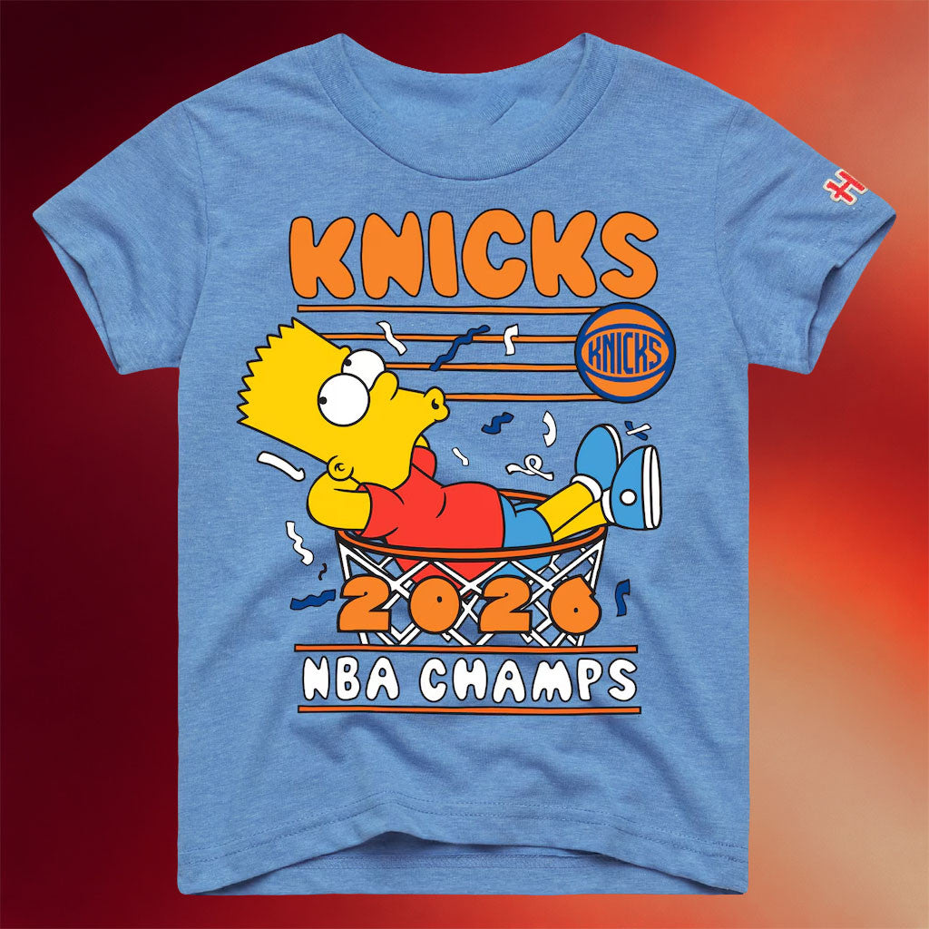 New York Knicks Champions Merch NY Knicks x The Simpsons Homage 2026 Finals Champions T-Shirt