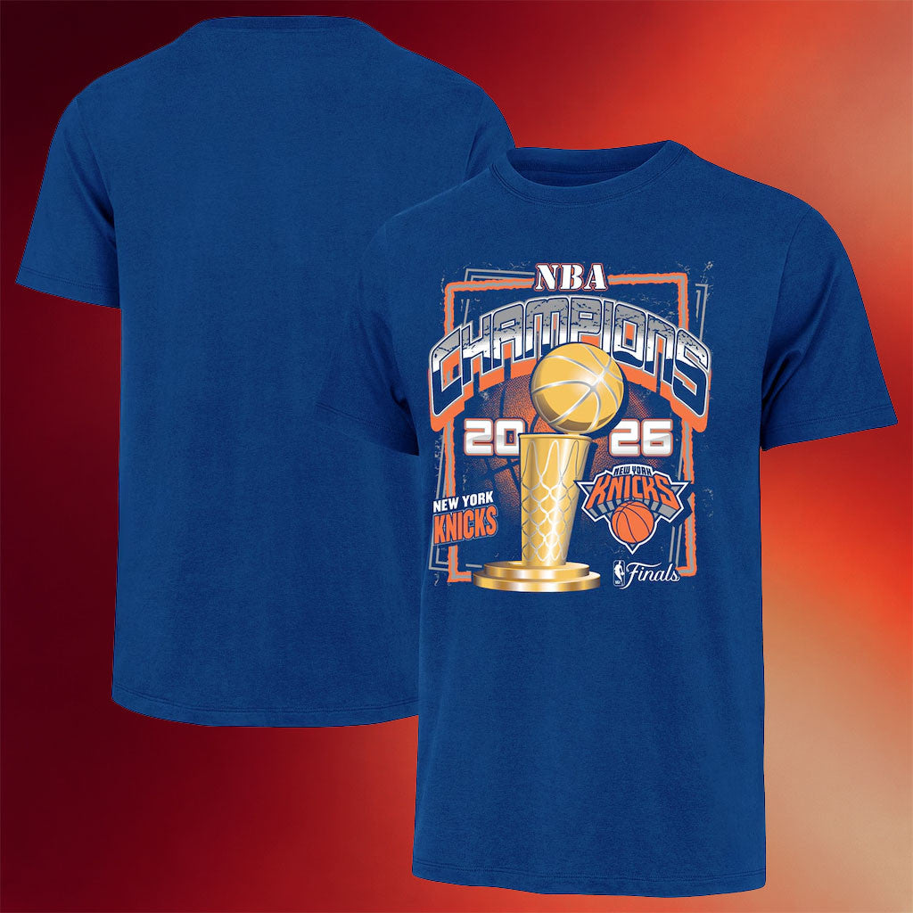 NY Knicks Championship Shirt New York Knicks 47 2026 Finals Champions Franklin T-Shirt Blue