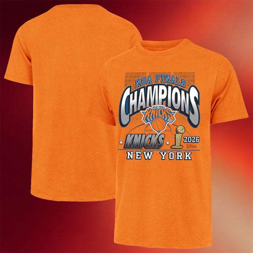 New York Knicks Champions Merch NY Knicks 47 Orange 2026 Finals Champions Franklin T-Shirt