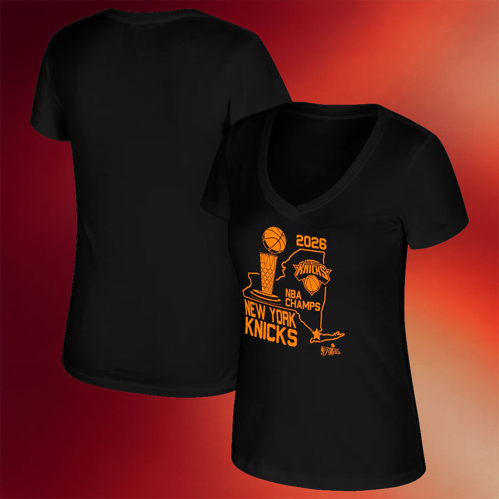 New York Knicks Championship Shirt 2026 NY Knicks Finals Champions State V-Neck Shirt Womens