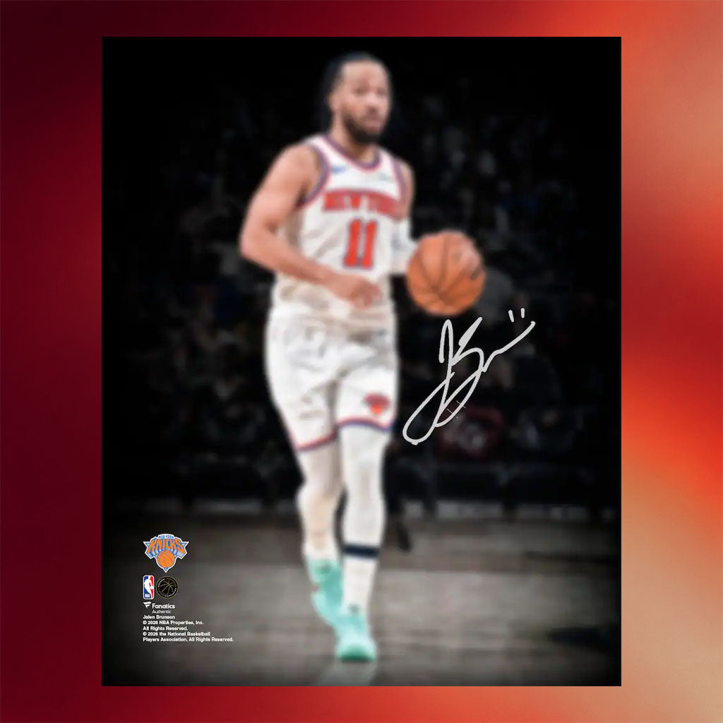 New York Knicks Champions Merch Jalen Brunson Finals Champions Action Spotlight Poster Signed