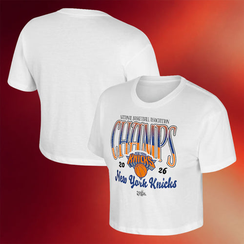 New York Knicks Champions Merch 2026 NY Knicks Stadium Finals Champions Sky High Cropped T-Shirt