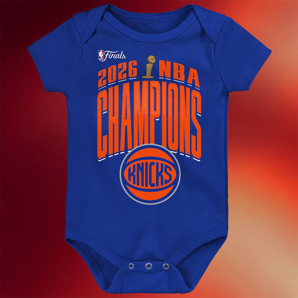 New York Knicks Champions Merch Infant New York Knicks Blue 2026 Finals Champions Bodysuit