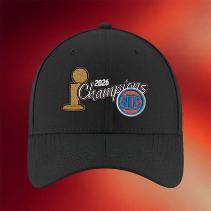 New York Knicks Champions Merch Knicks 2026 Finals Champions Embroidered Hat Black Fan Gifts