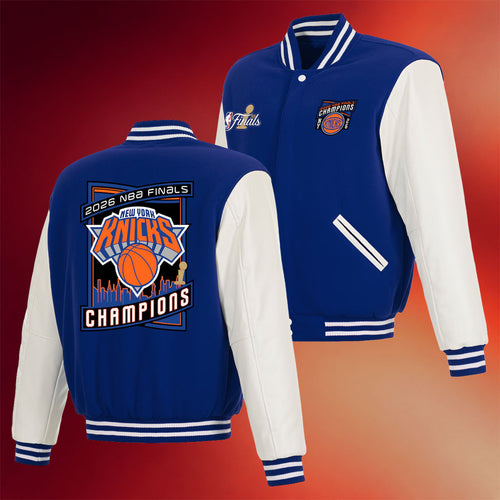 New York Knicks Champions Merch NY Knicks 2026 Finals Champions Varsity Jacket Fan Clothing